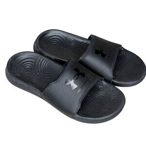 Under Armour Slides Boys Size 6Y Black